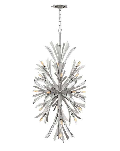 Vida Medium Orb Chandelier 19 Lights by Fredrick Ramond in Brushed Graphite & Gold Finish