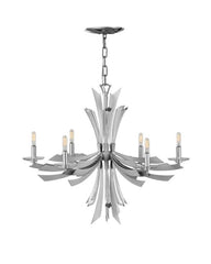 Vida Medium Ceiling Light by Fredrick Ramond - 6-Light Dimmable Fixture in Burnished Gold & Glacial Finish