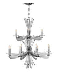 Vida Multi Tier Chandelier by Fredrick Ramond - 12 Light, Dimmable, Modern Crystal Design