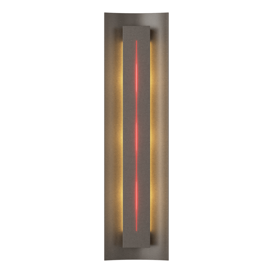 Gallery Sconce - Dark Smoke - Red Glass by Hubbardton Forge