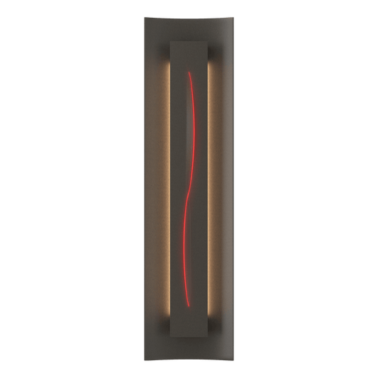Gallery Sconce - Dark Smoke - Red Glass by Hubbardton Forge