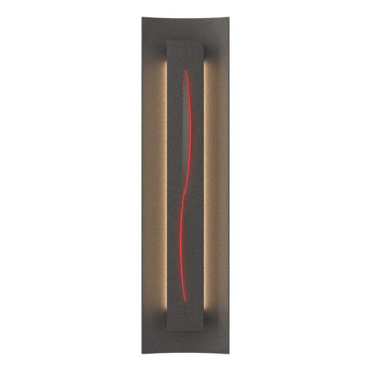 Gallery Sconce - Natural Iron - Red Glass by Hubbardton Forge