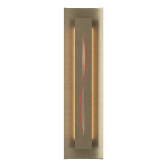 Gallery Sconce - Soft Gold - Red Glass by Hubbardton Forge