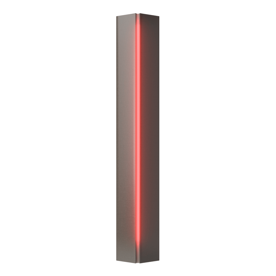 Gallery Small Sconce - Dark Smoke - Red Glass by Hubbardton Forge
