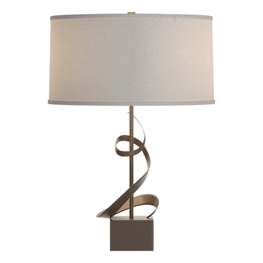 Gallery Spiral Table Lamp - Bronze - Flax Shade by Hubbardton Forge