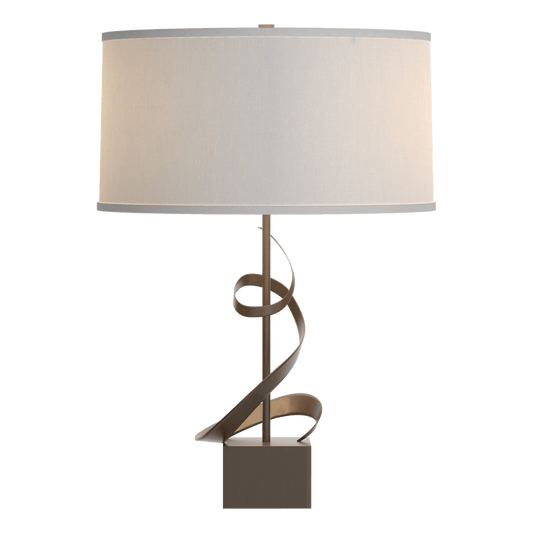 Gallery Spiral Table Lamp - Bronze - Natural Anna Shade by Hubbardton Forge