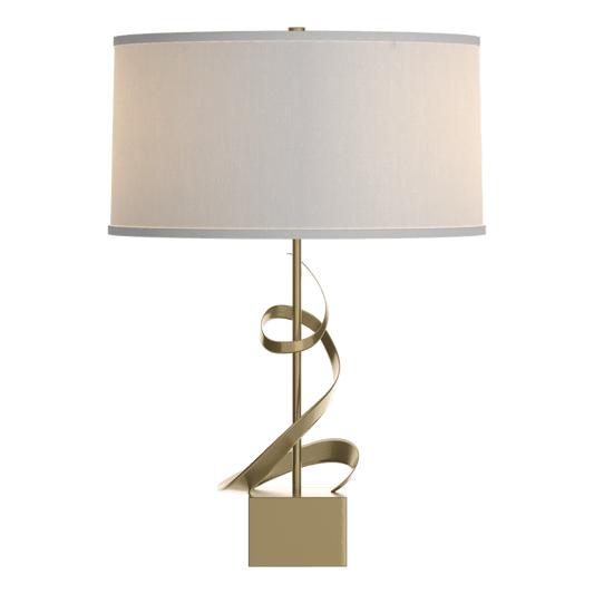 Gallery Spiral Table Lamp - Modern Brass - Natural Anna Shade by Hubbardton Forge