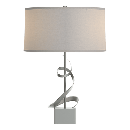 Gallery Spiral Table Lamp - Vintage Platinum - Flax Shade by Hubbardton Forge