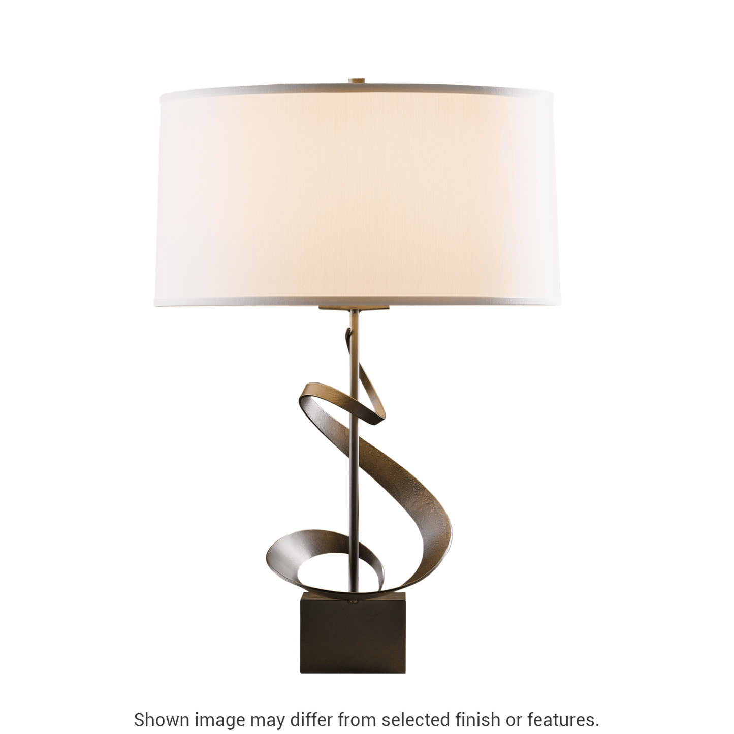 Gallery Spiral Table Lamp - White - Natural Anna Shade by Hubbardton Forge
