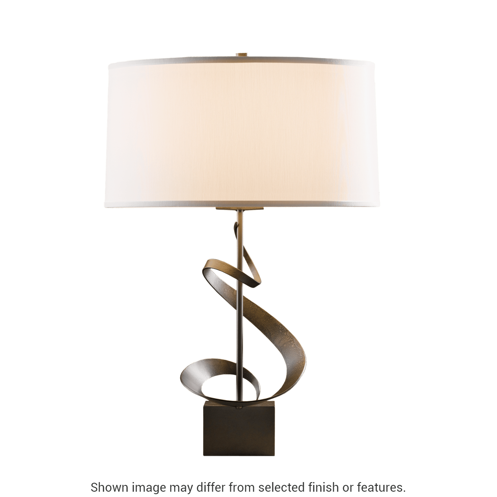 Gallery Spiral Table Lamp - White - Natural Anna Shade by Hubbardton Forge