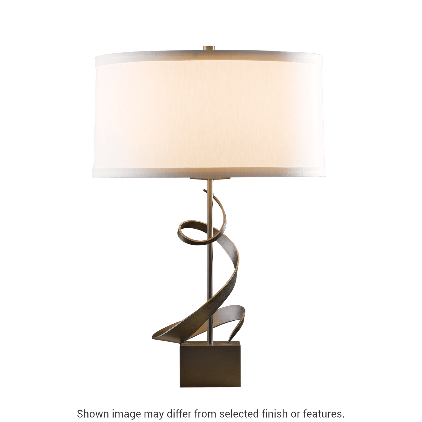 Gallery Spiral Table Lamp - White - Natural Anna Shade by Hubbardton Forge