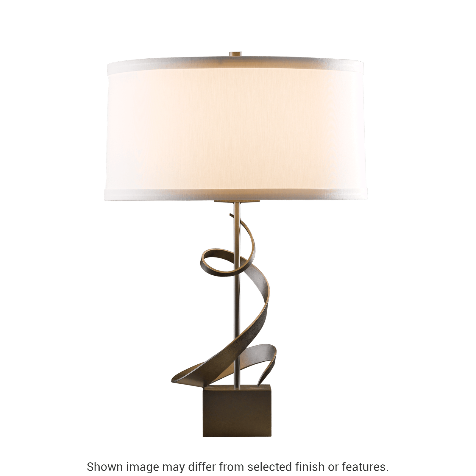 Gallery Spiral Table Lamp - White - Natural Anna Shade by Hubbardton Forge
