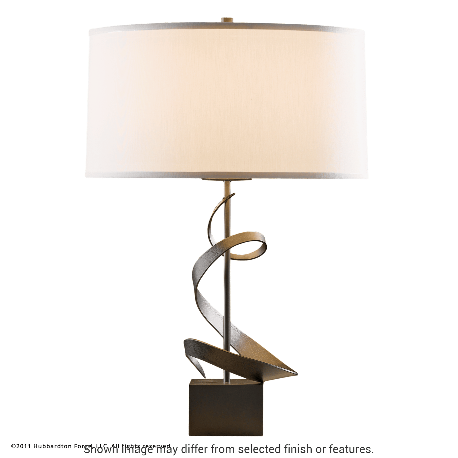 Gallery Spiral Table Lamp - White - Natural Anna Shade by Hubbardton Forge