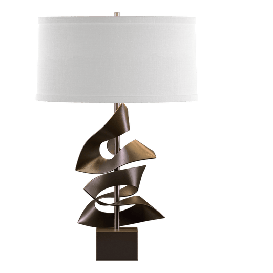 Gallery Twofold Table Lamp - Bronze - Natural Anna Shade by Hubbardton Forge