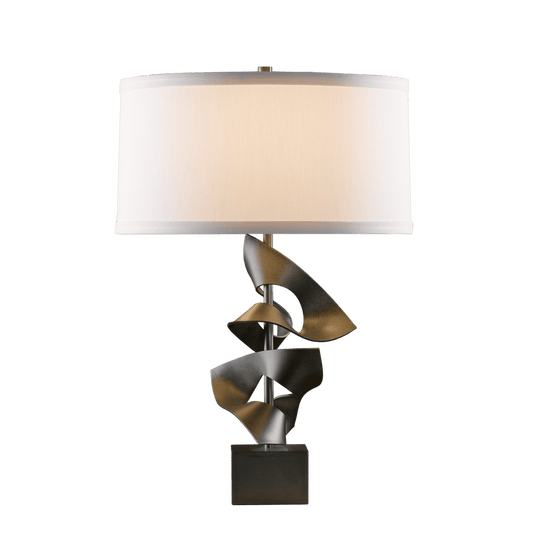 Gallery Twofold Table Lamp - Dark Smoke - Natural Anna Shade by Hubbardton Forge