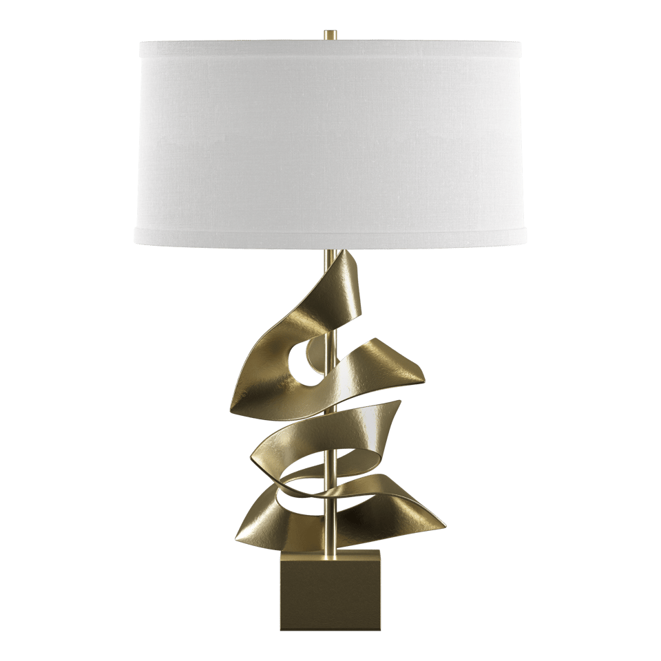 Gallery Twofold Table Lamp - Modern Brass - Natural Anna Shade by Hubbardton Forge
