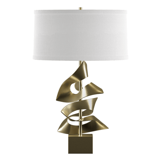 Gallery Twofold Table Lamp - Modern Brass - Natural Anna Shade by Hubbardton Forge