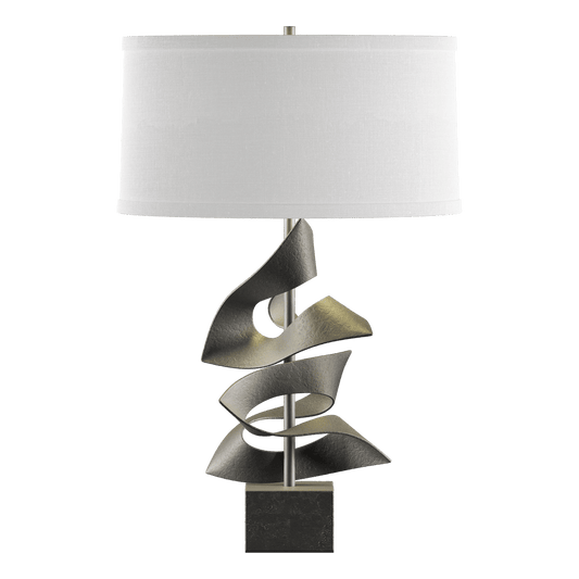 Gallery Twofold Table Lamp - Natural Iron - Natural Anna Shade by Hubbardton Forge