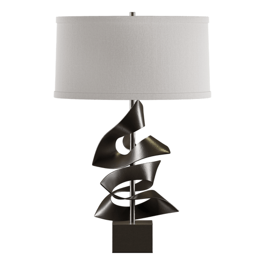 Gallery Twofold Table Lamp - Oil Rubbed Bronze - Flax Shade by Hubbardton Forge