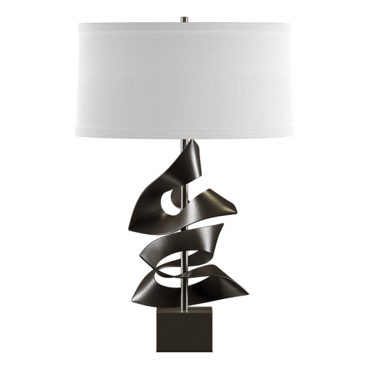 Gallery Twofold Table Lamp - Oil Rubbed Bronze - Natural Anna Shade by Hubbardton Forge