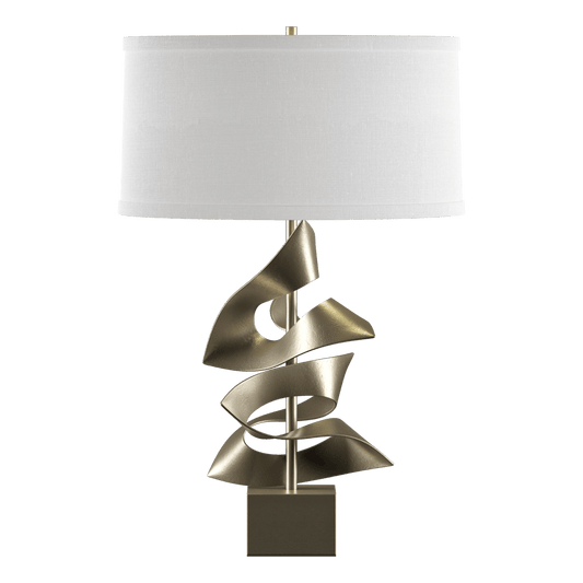 Gallery Twofold Table Lamp - Soft Gold - Natural Anna Shade by Hubbardton Forge
