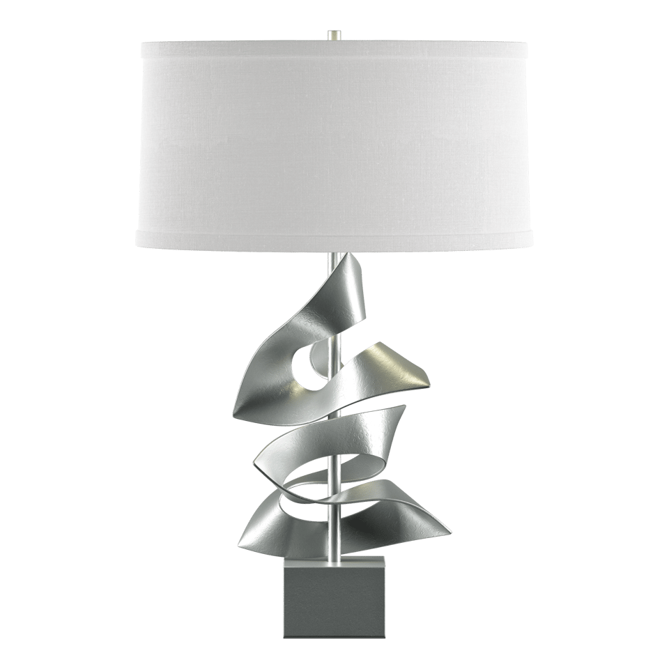 Gallery Twofold Table Lamp - Vintage Platinum - Natural Anna Shade by Hubbardton Forge