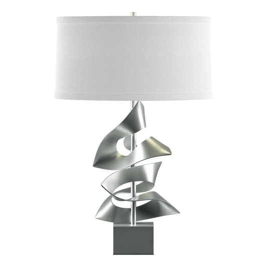 Gallery Twofold Table Lamp - Vintage Platinum - Natural Anna Shade by Hubbardton Forge