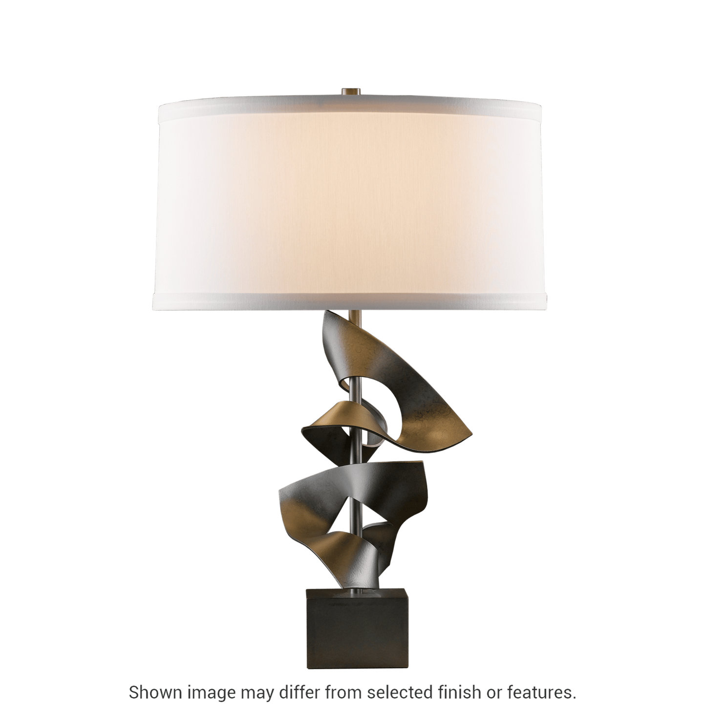 Gallery Twofold Table Lamp - White - Natural Anna Shade by Hubbardton Forge