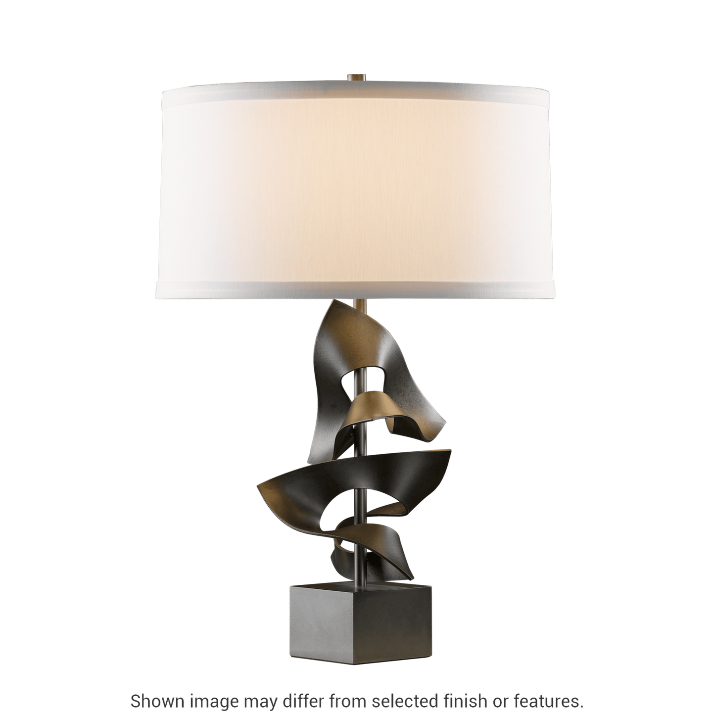 Gallery Twofold Table Lamp - White - Natural Anna Shade by Hubbardton Forge