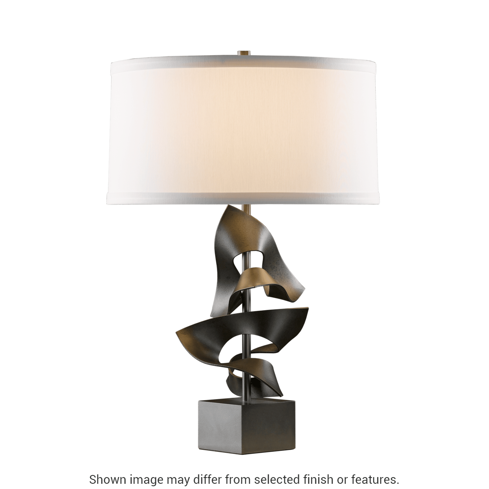 Gallery Twofold Table Lamp - White - Natural Anna Shade by Hubbardton Forge