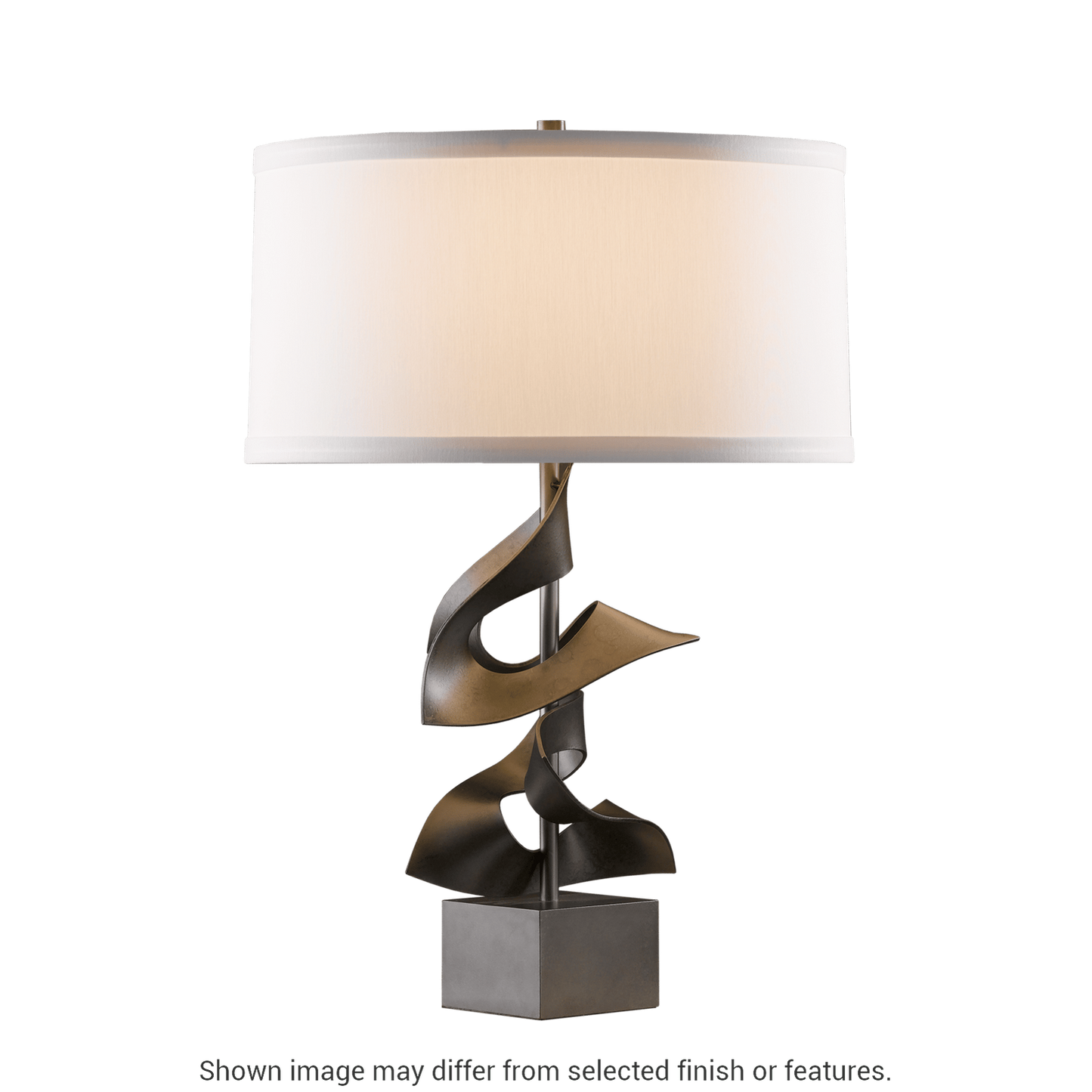 Gallery Twofold Table Lamp - White - Natural Anna Shade by Hubbardton Forge