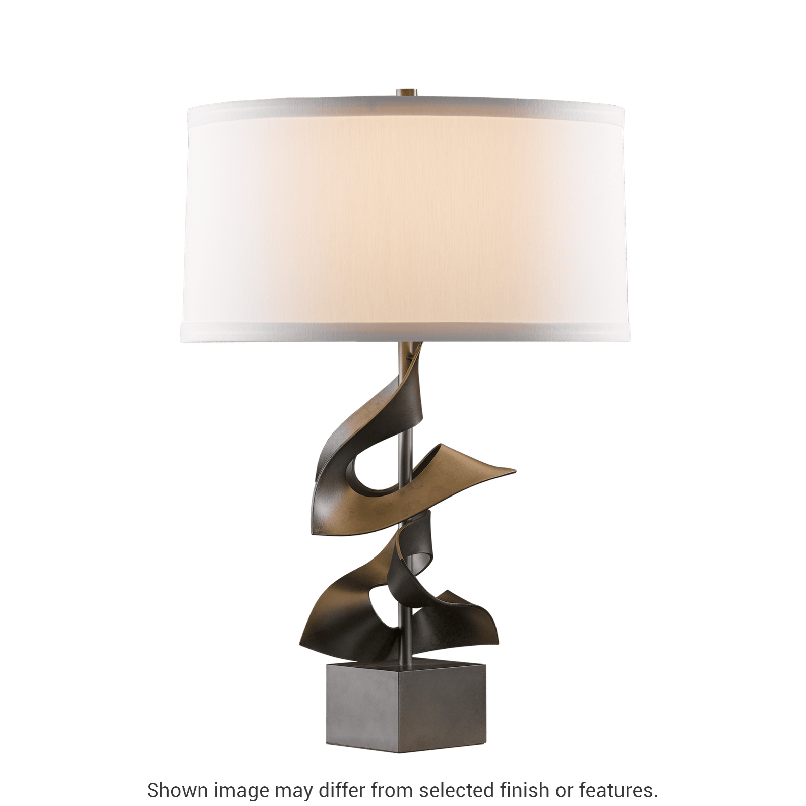 Gallery Twofold Table Lamp - White - Natural Anna Shade by Hubbardton Forge