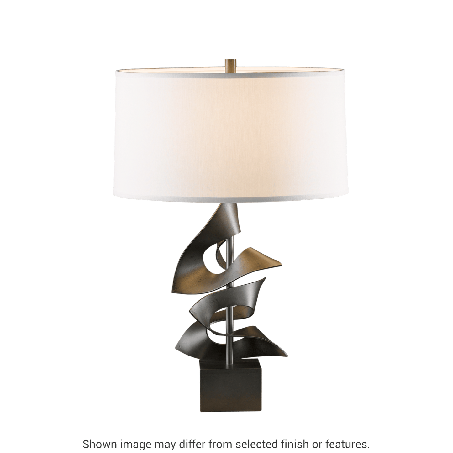 Gallery Twofold Table Lamp - White - Natural Anna Shade by Hubbardton Forge