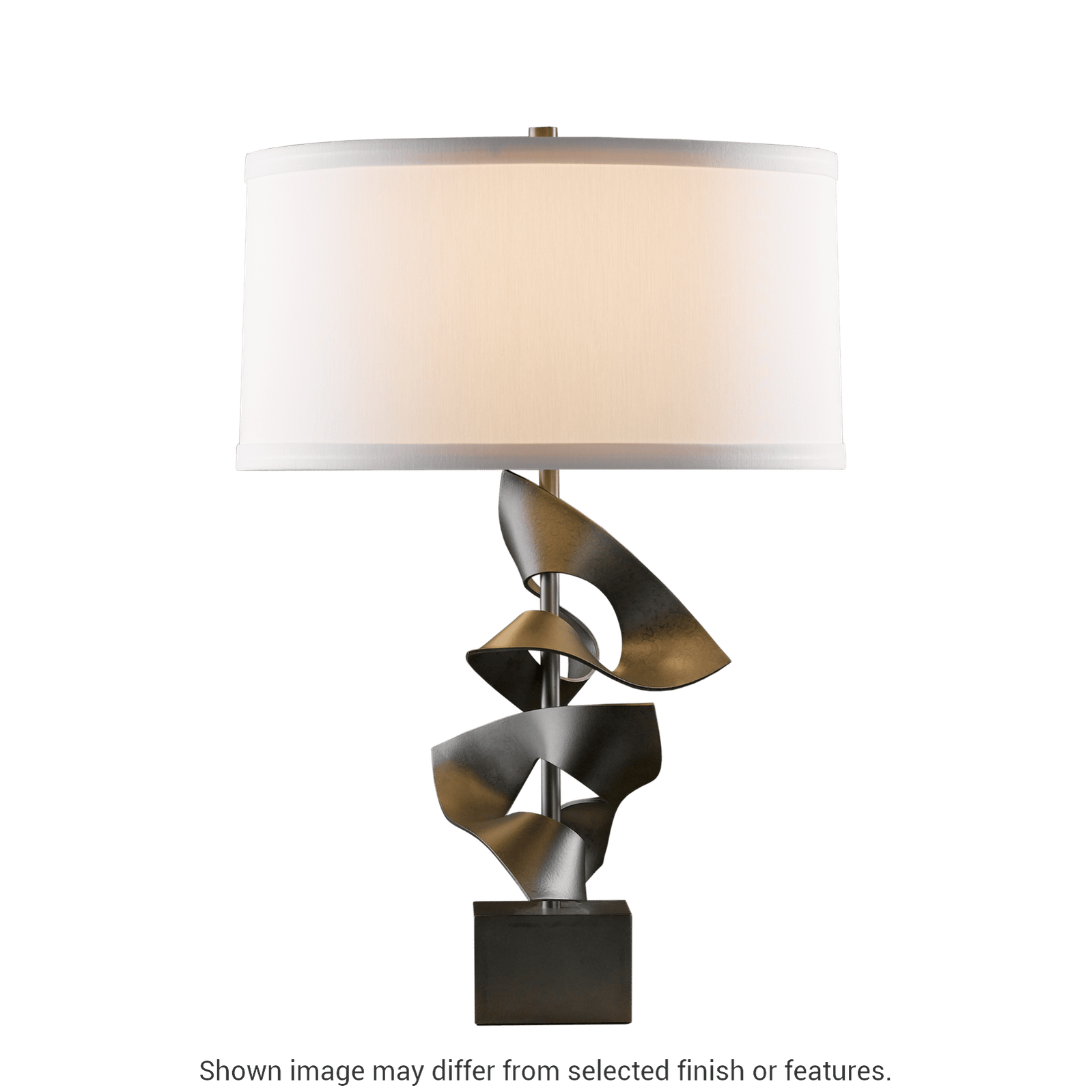 Gallery Twofold Table Lamp - White - Natural Anna Shade by Hubbardton Forge