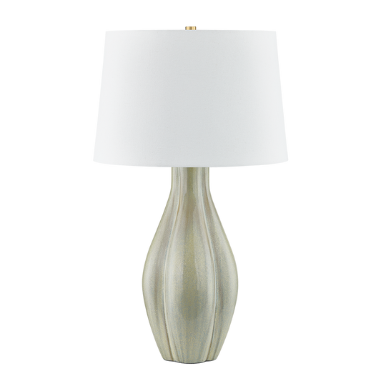 Galloway Table Lamp - Aged Brass/Ceramic Coastal Green by Hudson Valley Lighting