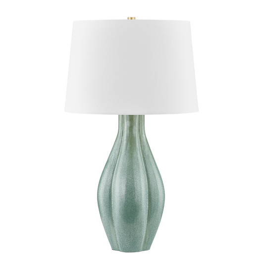 Galloway Table Lamp - Aged Brass/Ceramic Moss Ivory by Hudson Valley Lighting