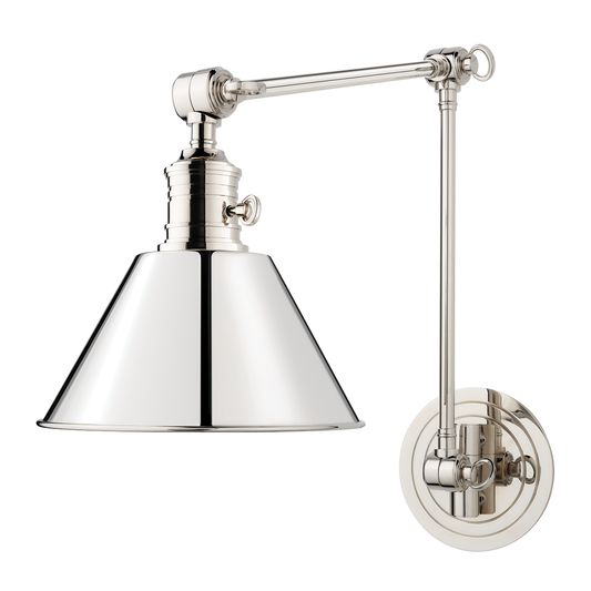 Garden City Large Adjustable Wall Sconce - Polished Nickel by Hudson Valley Lighting