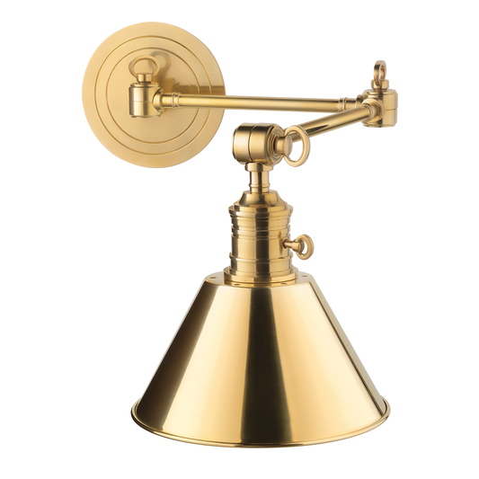 Garden City Small Adjustable Wall Sconce - Aged Brass by Hudson Valley Lighting