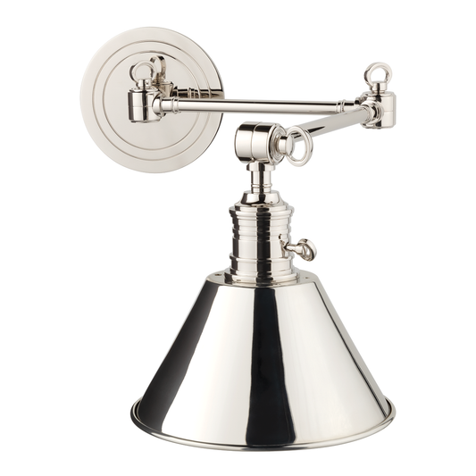 Garden City Small Adjustable Wall Sconce - Polished Nickel by Hudson Valley Lighting