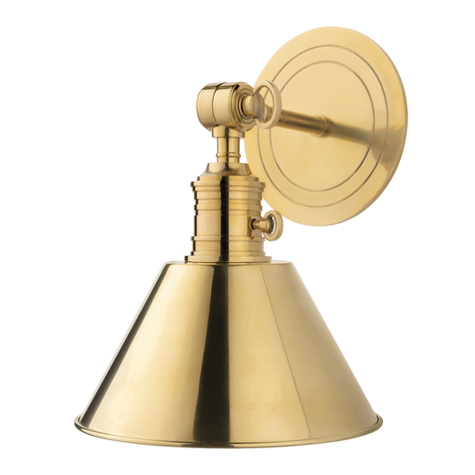 Garden City Wall Sconce - Metal Shade - Aged Brass by Hudson Valley Lighting