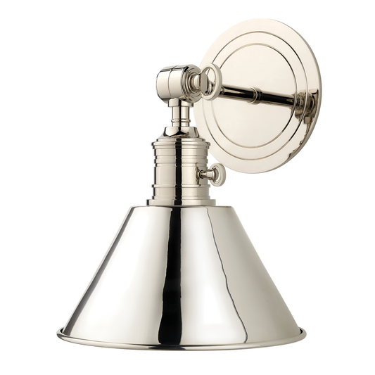Garden City Wall Sconce - Metal Shade - Polished Nickel by Hudson Valley Lighting