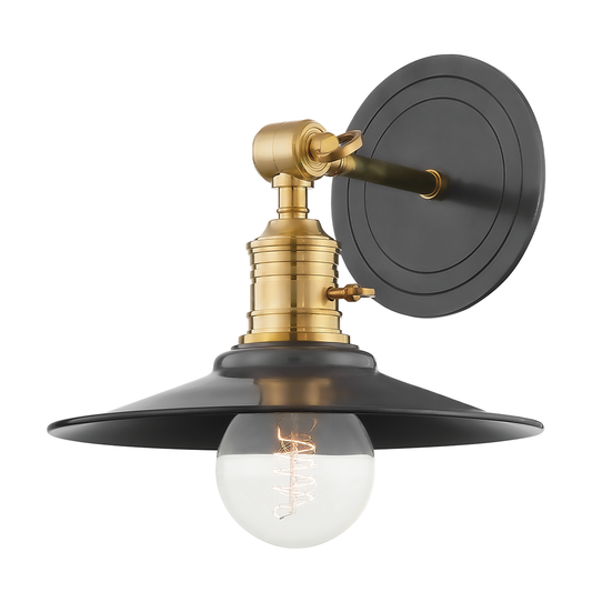 Garden City Wall Sconce - Tapered Metal Shade - Aged Old Bronze by Hudson Valley Lighting