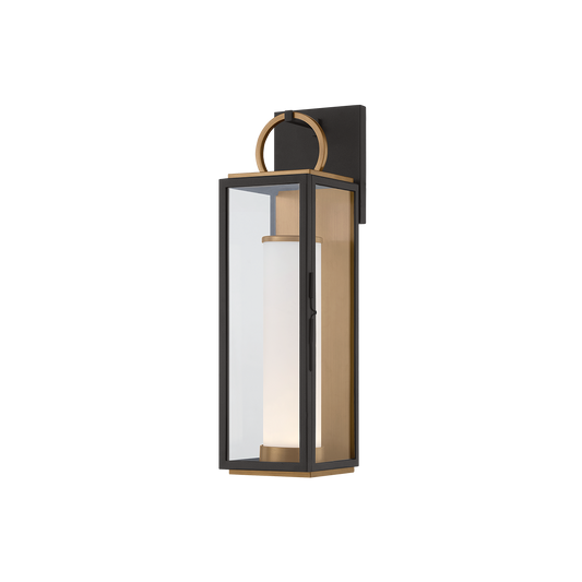 Gareth Wall Sconce - 1-Light - Patina Brass/Textured Black - Troy Lighting B6718-PBR/TBK