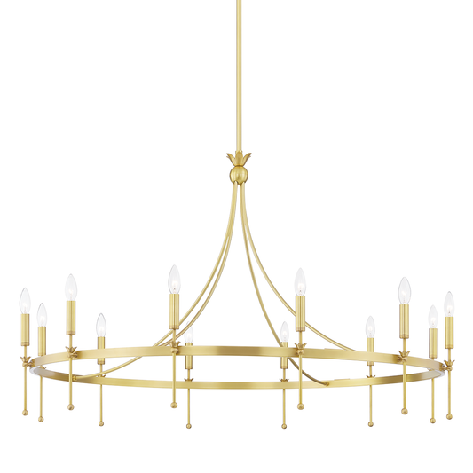 Gates Chandelier - 12-Light - Aged Brass by Hudson Valley Lighting