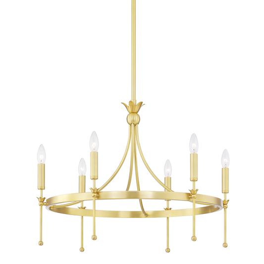 Gates Chandelier - 6-Light - Aged Brass by Hudson Valley Lighting