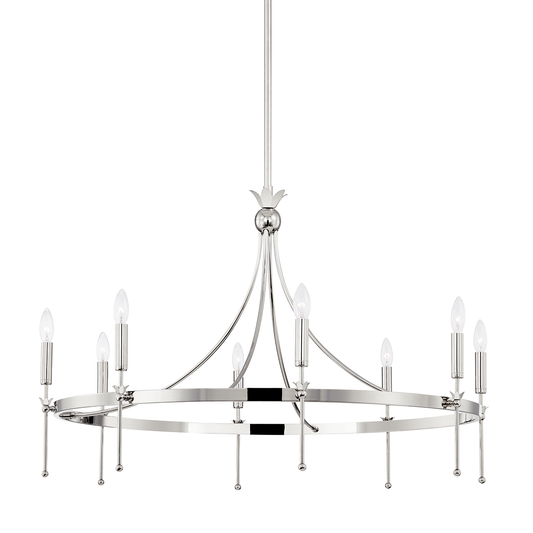 Gates Chandelier - 8-Light - Polished Nickel by Hudson Valley Lighting