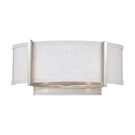 Gemini - 2 Light Wall Sconce with Slate Gray Fabric Shade - Brushed Nickel Finish - Satco 60-4754
