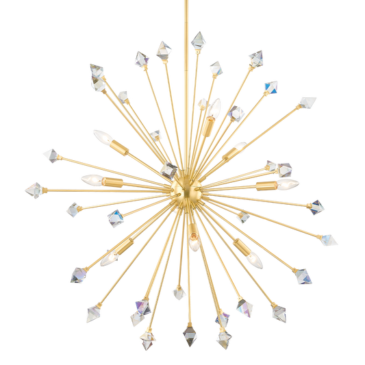 Genesis Chandelier - 9-Light - Aged Brass - Mitzi H727809-AGB