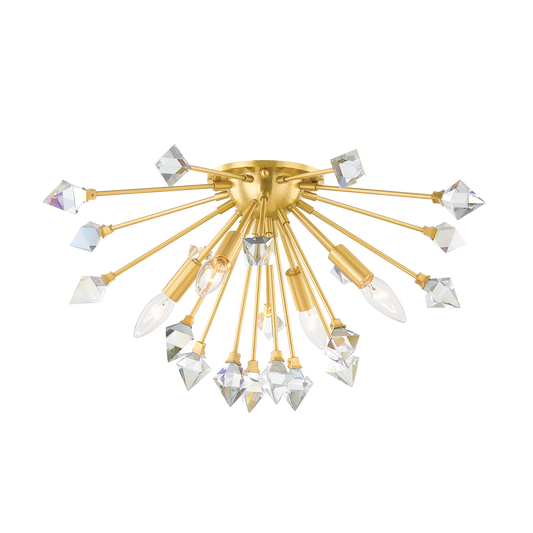 Genesis Flush Mount - 4-Light - Aged Brass - Mitzi H727504-AGB