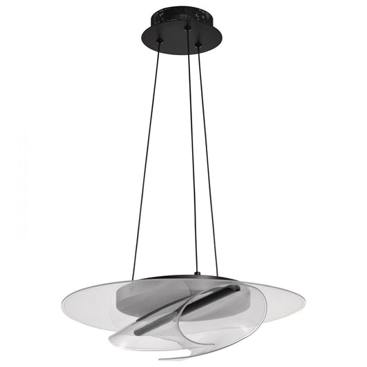 Geneva - 18 Inch LED Pendant - Matte Black - Silk Screened Acrylic Lens - Satco 62-2025